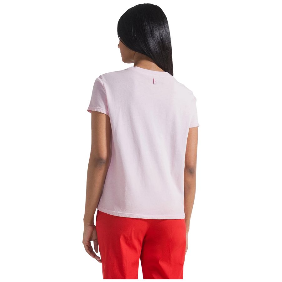 T-shirt a maniche corte effetto sfumato in cotone organico rosa da donna Deha | D4278057303